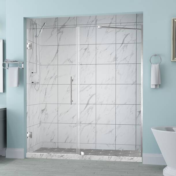 Aston Belmore 48x 72 Hinged Frameless Shower Door And Reviews Wayfair